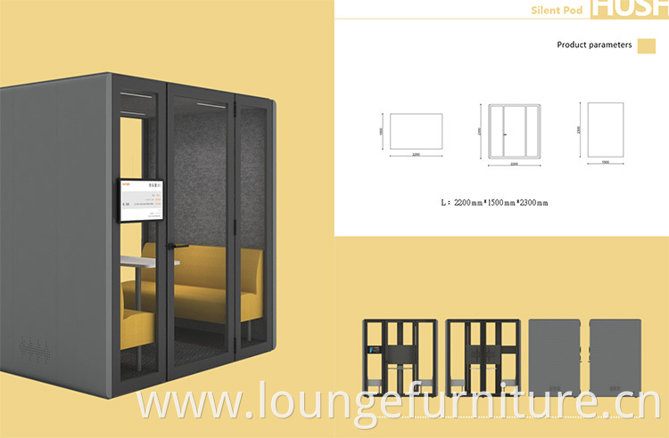 Modern design movable silence acoustic phone booth soundproof office meeting pod